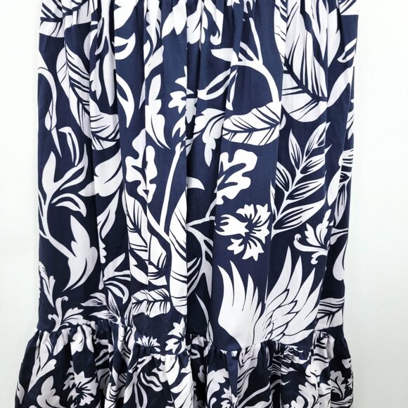 Andres Otalora Atlantico Cotton Poplin Midi Dress In Navy Print 8 - Picture 5 of 12